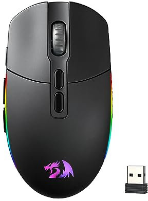 Redragon M719 Pro Wireless Optical Gaming Mouse, 8 Programmable Buttons, RGB Backlit, 10,000 DPI, Ergonomic PC Computer Gaming Mice with Fire Button