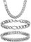 Aospkle Männerschmuck Edelstahl Kette Geschenk für Männer 3-teiliges Set aus kubanischen Glieder-Figaro-Armband und Halskette, Silber Robuste kubanische Glieder-Figaro-Kette für Herren, 18 cm