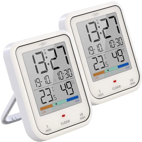 2 horloges numériques de salle de bains avec thermomètre-hygromètre [infactory]