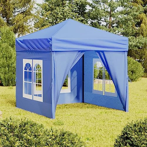 Pergola da Giardino Mercato Tenda Gazebo ProfessionaleTenda per Feste Pieghevole con Pareti Laterali Blu 2x2 mAdatto per prati, balconi e giardini
