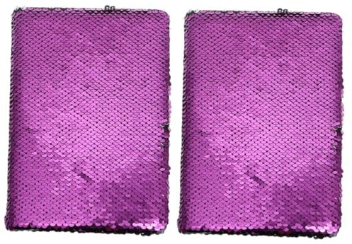 Abaodam 2st Tagebuch-notizbuch Wendbares Tagebuch Mit Pailletten Geschenke Für Mädchen Meerjungfrau Wendetagebuch Flip-sequenz-notizbuch Notizblock Büro Mit Schloss Tafel Violett