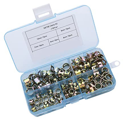 Gadpiparty 75pièces Colliers De Tuyau Clips à Ressort Métalliques Pour Air Eau Et Carburant