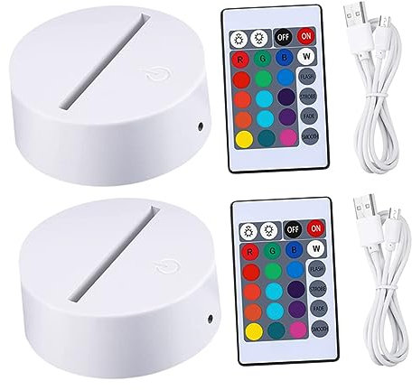 Homoyoyo 2 Sätze LED-Lichtbasis LED-Lampen-Display-Sockel Ausstellungsständer für Lichtshows farbwechselnde Nachtlichtbasis LED-Lichtständer Induktion Base leichte Basis Lampenhalter 3d Abs