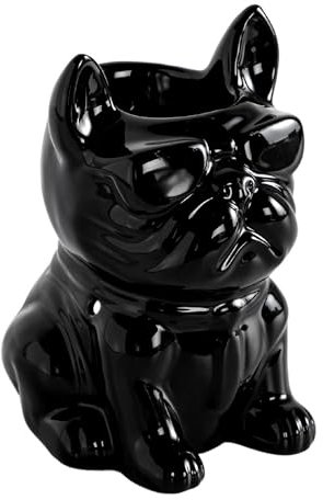 Brûle-Parfum Céramy Boubou - Atmosphère Parfumée - Objet Artisanal à la Mode -Aromathérapie Facile - Brûleur Fondant parfumé - Déco Bouledogue - Figurine Chien - 45 ML - H 15,5cm – Zen’Arôme