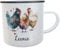 Emaille-Tasse Hühner Geschenk Dankeschön Eier Hühnerhof Kaffeebecher Huhn Leicht & Robust für Outdoor (Hühner aquarell)