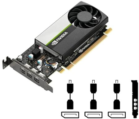 PNY Nvidia Quadro T400 4GB Graphics Card (GDDR6, 64bit, 384 CUDA Cores, DirectX 12, 3x mDP) With 3x mDP to DP adapters and High + Low-Profile Bracket (New)(Renewed)