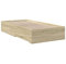 vidaXL Bettgestell, Bett mit Schubladen, Bettrahmen mit Sperrholzlatten, Einzelbett für Schlafzimmer, Schubladenbett, Sonoma-Eiche 90x190cm Holzwerkstoff