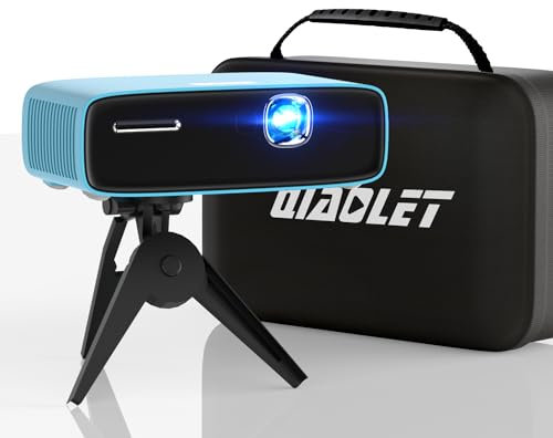 QIAOLET Mini Proiettore Portatile, Auto Focus,Proiettore DLP Intelligente con 5G WIFI e Bluetooth, Android OS, Batteria e Altoparlante Integrati,Compatibile con Telefono,Iphone,TV Stick,USB/HDMI.