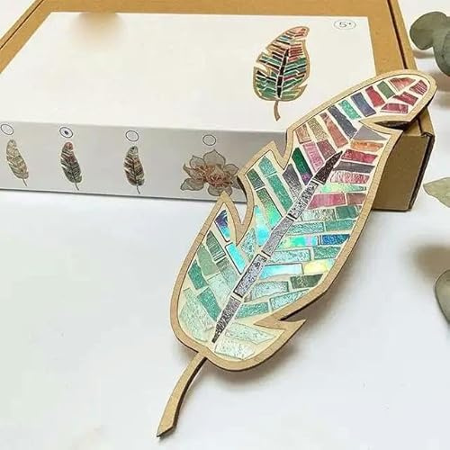 Kit d'artisanat de vitrail à faire soi-même, plumes brillantes, amateurs d'artisanat faits à la main pour adultes/enfants-7