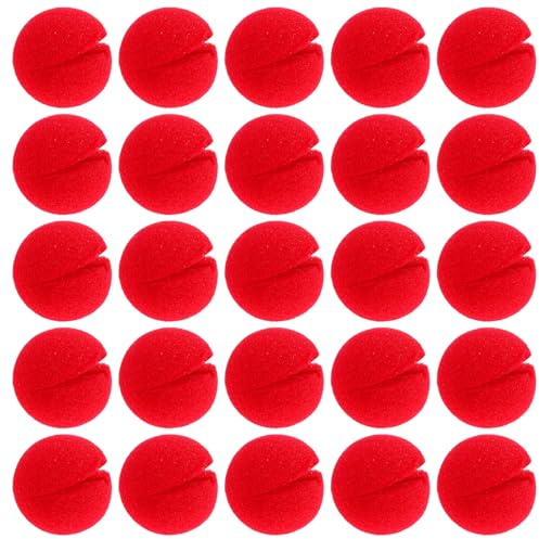 25 Stück Clownsnasen,ø 5cm Clown Nase Rot,Clownnase Schaumstoff,Schaum Zirkus Nasen,Kostüm Clown Nase,Schwammnase Falsche Nasen,für schminke Partys Karneval Fasching Zirkus Halloween Cosplay