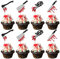 Xsstarmi 24 Pack Halloween Knife Cupcake Toppers Horror Blood Knife Cupcake Picks Have a Killer Birthday Cake Decorations for Halloween Blood Knife Theme Birthday Party Decors