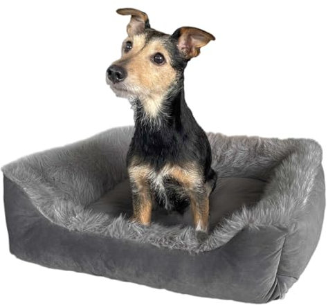 Wallace & Jones | Hundebett Mayfair - Onyx-Quarz, Kuschelbett für kleine Hunde | S | 51 x 46 x 15 cm