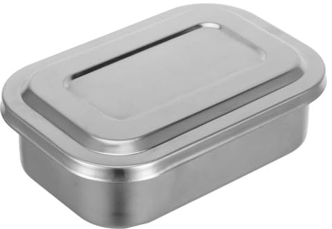 SOLUSTRE Caja de bandeja de instrumentos Porta instrumentos plato de bandeja plana de acero inoxidable bandejas metálicas para instrumentos médicos