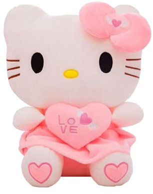 He-llo Kitty Kuscheltier, He-llo Kitty Plüschtiere, 30cm He-llo Kitty Plüschfigur, Mädchen Jungen Bett Kinderzimmer Dekor Themed Geburtstag Party Supplies