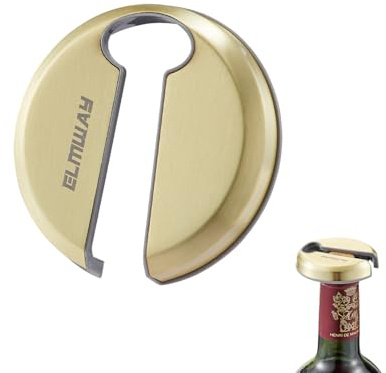 ELMWAY Wine Bottle Foil Cutter, Gold Wine Foil Cutter, Stainless Steel Magnetic Foil Cutter for Wine Bottle, Wine Foil Remover, Wine Top Seal Cutter, Gift for Wine Lovers