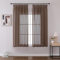 Joydeco 2er Set H145 x B140 cm Braun Transparente Kurz Schien Gardinen Sheer Voile Vorhänge für Schienensystem mit Kräuselband Vorhang Polyester Durchlässig Curtains Modern Schlafzimmer Wohnzimmer
