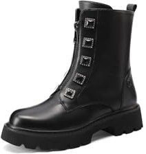 QUEEN HELENA Stivaletti con Strass Casual con Zip Stivali Bassi Donna X31-55 (Nero, Sistema Taglie Calzature EU, Adulto, Donna, Numero, Media, 37)