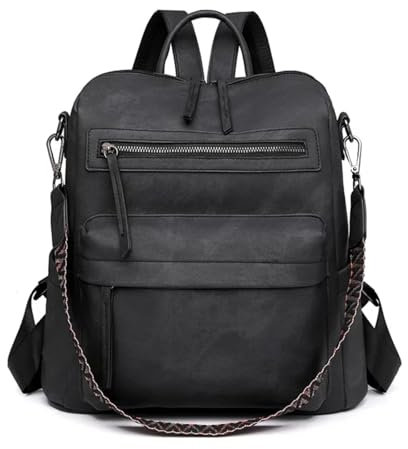 Puwuzixi Frauen Rucksack Wasserdicht Anti-Diebstahl Leichtgewicht PU Mode Reisen Mehrzweck Cabrio Geldbörse Umhängetasche Handtasche Rucksack