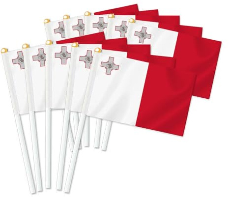 25 Stück Malta Handheld Flagge, Dekor Hand gehalten Hold Fahne, Dekoration Banner hand Malta