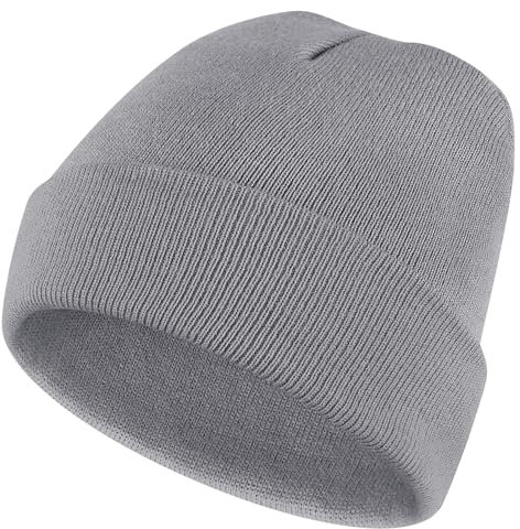 Mugust Beanie Mütze für Herren Damen,Thermo Strickmütze Laufmützen Wintermütze für Damen Herren, Beanie Hat Strickmütze Unisex (Grau)