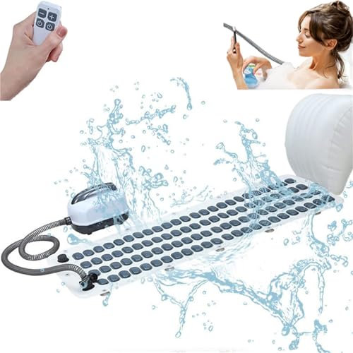 Ganzkörpermassage-Spa-Maschine, Home Surf Massage-Badematte, rutschfeste Badematte mit aufblasbarem Kissen und Fernbedienung, Badewannen-Sprudelmaschine mit 6-Gang-Einstellung und 114 Sprudeldüsen