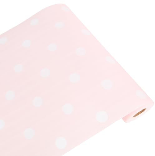 CREATCABIN Shelf Liners Cabinet Liner Roll Polka Dot Pink Cabinet Shelves Protector Mats Waterproof Drawer Liner for Kitchen Pantry Cupboard Table Mats Refrigerator Liners Home Essentials 118x11.8in
