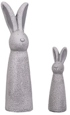 gartendekoparadies.de Hasen Figuren, Steinfiguren, Ostern, Dekorative Skulpturen, frostbeständig für Außenbereich (Hasen-Set)