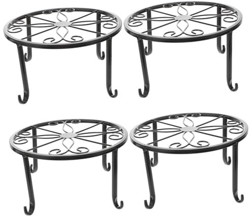 Abaodam 4 Stück Eisen Blumenständer Teiliges Robuster Pflanzentopf Halter für Innen Außen Vintage Regal für Garten Wohnzimmer für Pflanzenliebhaber