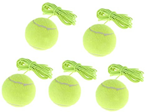SunaOmni Tennis Ball Tennis Training Ball and String Replacement Self Practice Trainer Resiliency and Tether Replacement Tether 5PCS Set Swing