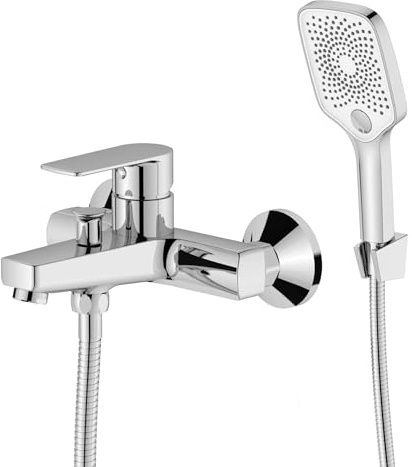 BELZ Rubinetti per vasca da bagno (rubinetto doccia per vasca da bagno, miscelatore con cambio automatico vasca/doccia) (Con doccetta)