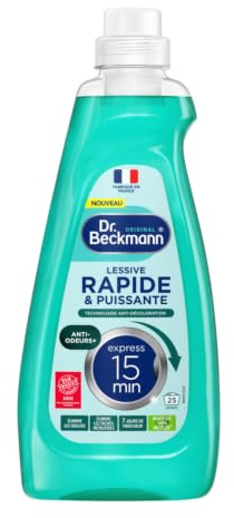 Dr. Beckmann - Lessive Liquide - Rapide Agit en 15min - odeurs+ 25 Lavages | 25 lavages- Linge propre en 15 min - jusqu'à 40 % d'énergie en moins - Anti-odeurs + - 7 jours fraîcheur - Made in France