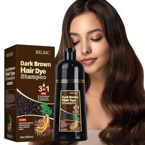 Haarfarbe Shampoo, Haarfärbeshampoo für Graues Haar, Hair Dye Shampoo 3in1 | Haarfarbe Shampoo, Natürliches Haarfärbeshampoo 3in1, Sofort-Haarfarben-Shampo Gegen Graue Haare für Männer Frauen