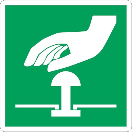 Cartello Pulsante Arresto Emergenza - ISO 7010 E020 | Alluminio 160x160 mm
