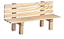Miniatur Gartenbank aus Holz 9x3x4,5cm Dekoration Modelbau Landschaft Puppen natur Bank