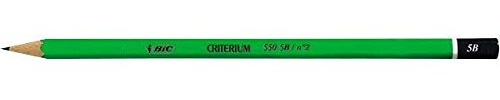 BIC 13130 Criterium-Bleistift Graphit 550 5B, Sechskant, Hartkopf, gerade, hervorragende Größe, verschiedene Farben