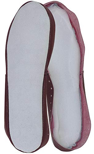 Harrys-Collection Damen Herren Kinder Ledersohle für Hüttenschuhe, Farben:rot, Schuhgröße:38/39