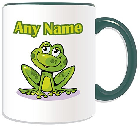 UNIGIFT Personalised Gift - Smiling Frog/Toad Mug (Animal Design Theme, Colour Options) - Any Name/Message on Your Unique Mug