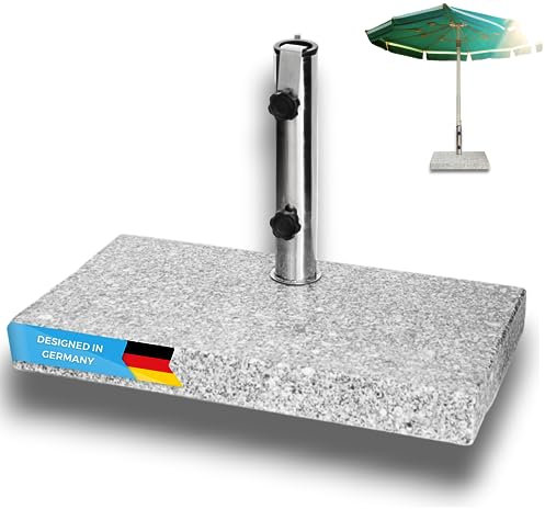 ProKIRA® Pied de parasol en granit rectangulaire 25 kg pour parasol jusqu'à Ø 200cm