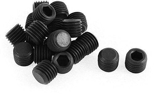 Sourcingmap M12x1.5mm Pitch Hex Socket Set Cap Point Grub Screws Black 20pcs