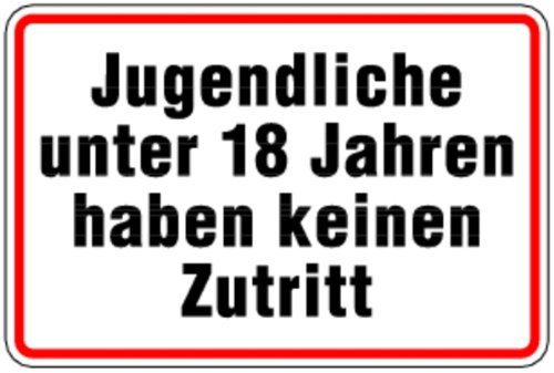 LEMAX® Hinweisschild, Jugendliche unter 18 Jahren, 200 x 300 mm Alu geprägt