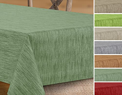 Wachstuchtischdecke rund oval eckig, Georginias Tischdecke abwischbar, Farbe und Größe wählbar (Rund 110 cm Antikgrün)