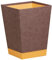 RHODIA 318823C - Corbeille à Papier Chocolat - 24 x 24 x 32 cm - Piqûres Sellier Orange - Extérieur Simili Cuir - Collection Home Office rama - Organisation de Bureau & Rangement Design