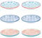 Nicola Spring Hand-Printed Sauce Dishes - 10cm - 3 Colours - Pack of 6 - Decorative Porcelain Side Dipping Dish for Soy Sauce, Seasoning, Chutney, Condiments