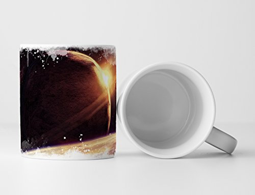 Eau Zone Fotokunst Tasse Geschenk Collage Planeten im Weltall
