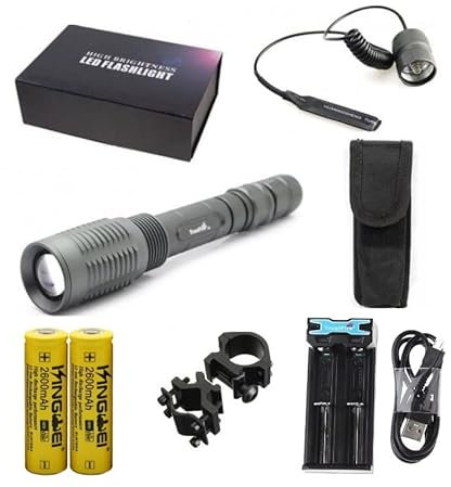 Linterna Trustfire Z5 ZOOM - 1 Led CREE XML-T6 1600lm Doble baterías 300-400 metros (Kit Nº3 (Kit completo de linterna))