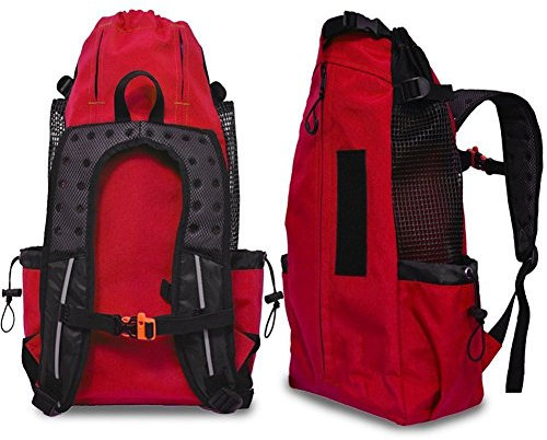 WLDOCA Hunderucksack für mittelgroße Hunde mit wasserdichtem Futter, für Motorradfahren, Wandern, Einkaufen, Reisen, Geeignet für Haustiere bis 15 kg,Red