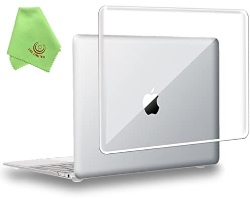 UESWILL Compatible with MacBook (Retina, 12-inch, 2015/2016/2017) Model: A1534, Glossy Transparent Hard Shell Case Cover + Microfibre Cleaning Cloth, Crystal Clear