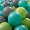 KiddyMoon 100 Bolas/7Cm Bolas Colores De Plástico para Piscina para Niños, Verde Claro/Turquesa Claro/Gris