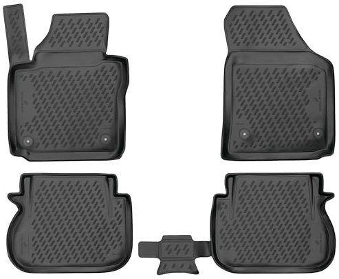 Walser XTR Gummi Fussmatten Auto für VW Caddy 2015-Heute, 100% passgenaue Auto Fußmatten, robuste Universal Fußmatte Auto, Gummimatten Auto, Auto Fussmatten Gummi, Auto Gummimatten