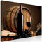 decomonkey Bilder Küche 60x40 cm 1 Teilig Leinwandbilder Bild auf Leinwand Vlies Wandbild Kunstdruck Wanddeko Wand Wohnzimmer Wanddekoration Deko Wein Holz